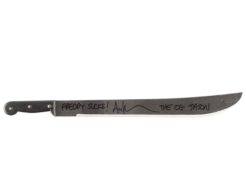 Ari Lehman Signed "Friday the 13th" 22Steel Machete “Freddy Sucks! The OG Jason”