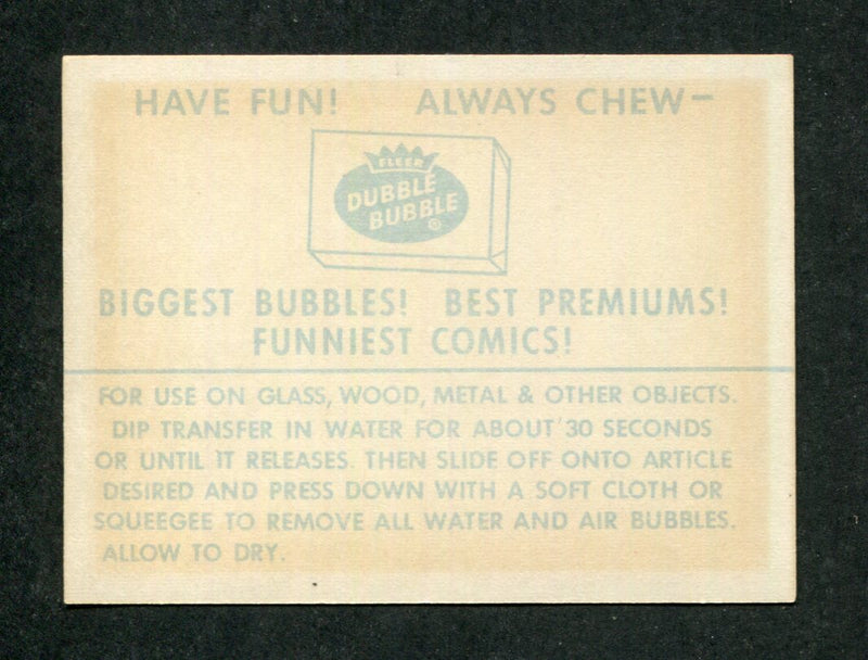 Boston Red Sox 1961 Fleer Major League Baseball Licensed Team Decal Card