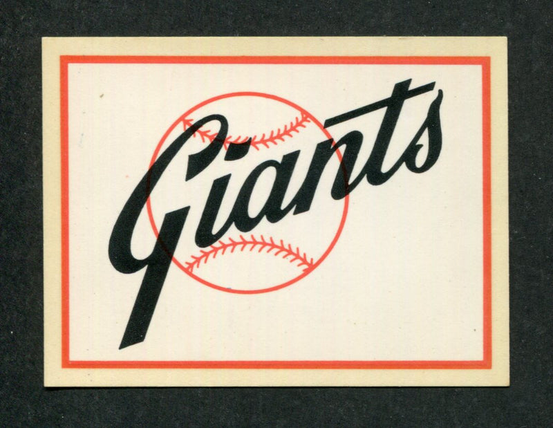 San Francisco Giants 1961 Fleer Major League Baseball Licensed Team Decal Card