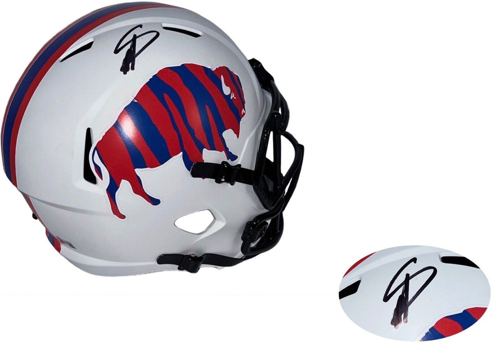 Stefon Diggs Signed Bills Full-Size Matte White Speed Helmet (Beckett Hologram)