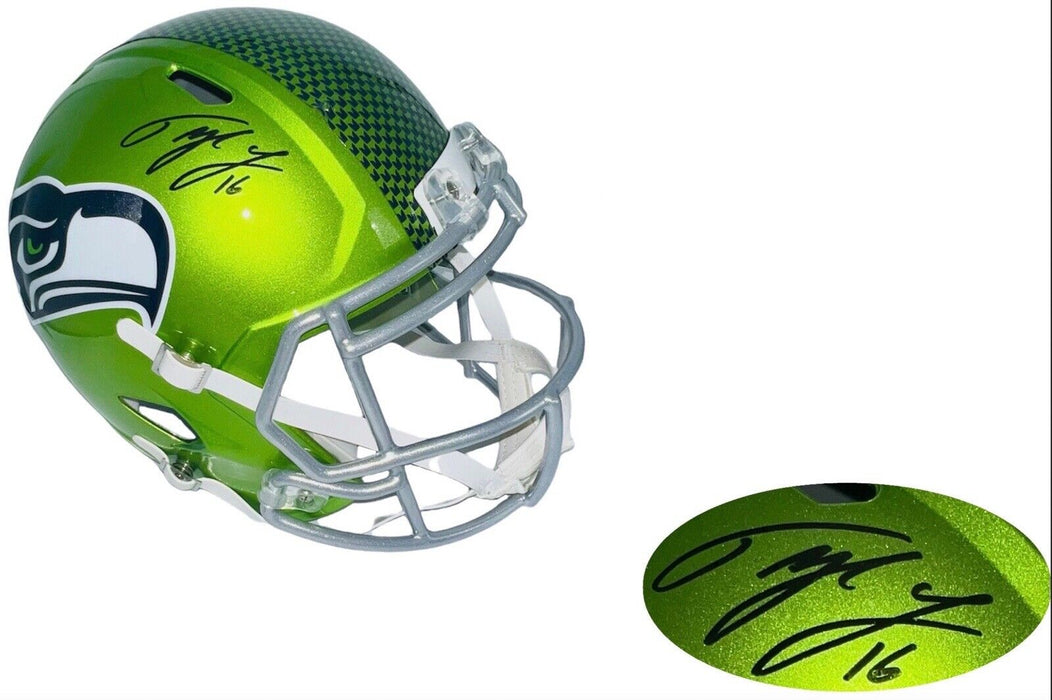 Tyler Lockett Autographed Seattle Seahawks Flash Full Size Football Helmet JSA