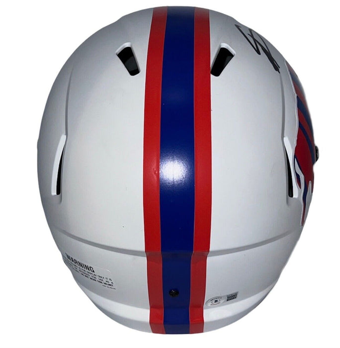 Stefon Diggs Signed Bills Full-Size Matte White Speed Helmet (Beckett Hologram)