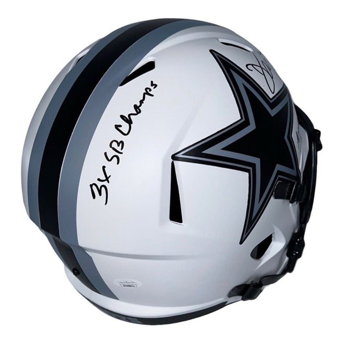 Darren Woodson Autographed "Americas Team" "3x SB Champs" Inscription Lunar Full Size Dallas Cowboys Helmet (JSA)