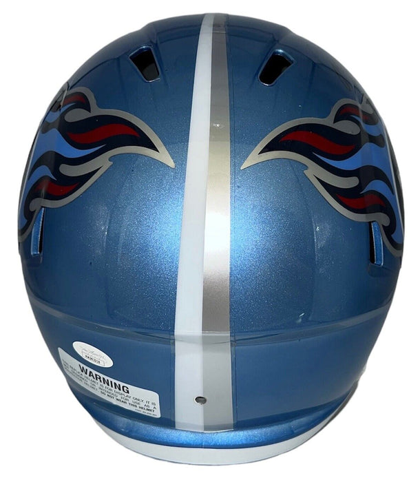 Jeffery Simmons Autographed Light Blue Flash “TitanUP” Insc Full Size Helmet JSA