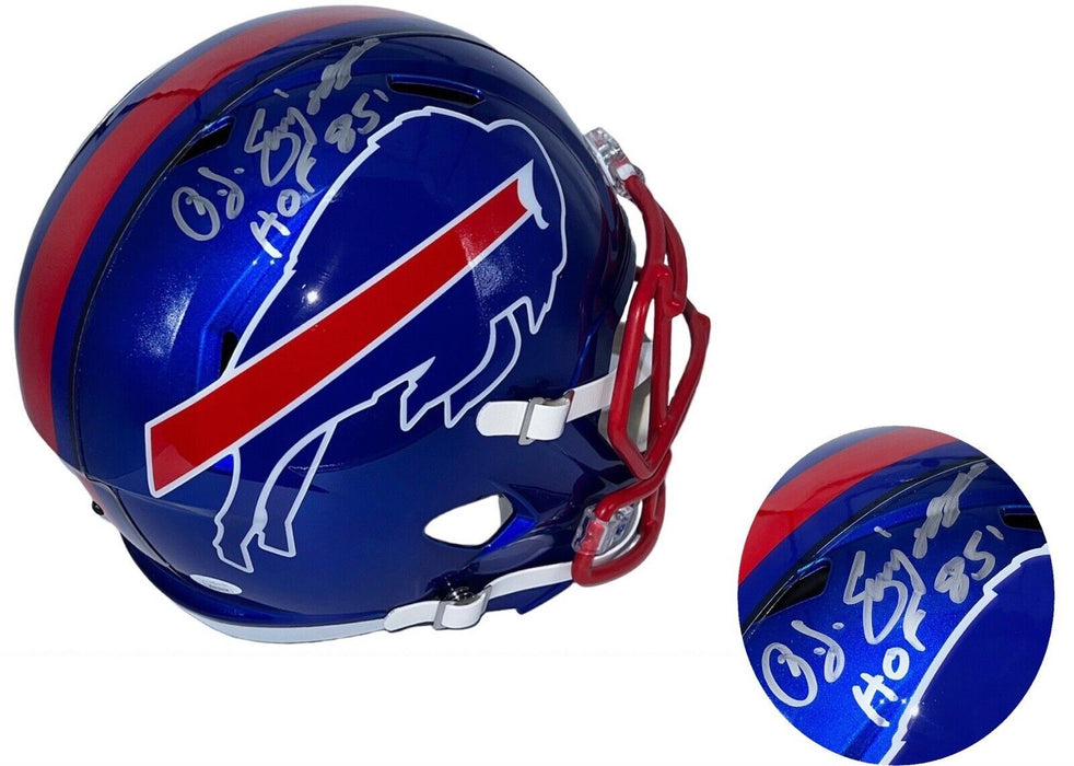 O.J. (OJ) Simpson HOF-85 Inscription Autographed Buffalo Bills Flash Full Size Helmet JSA